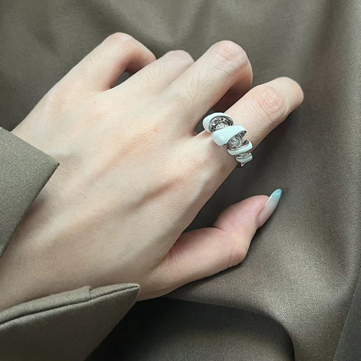 Vintage Enamel Adjustable Ring