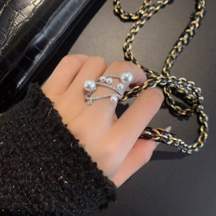 Personalised Twisted Diamond Pearl Ring
