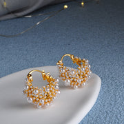 Pearl Basket Earrings