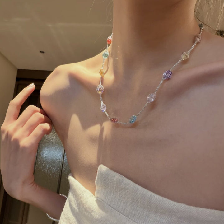 Dopamine Candy Zircon Mesh Necklace