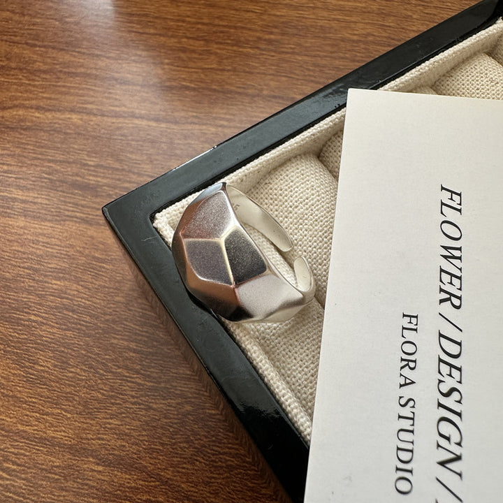 S925 Sterling Silver Fashion Polygonal Diamond Ring