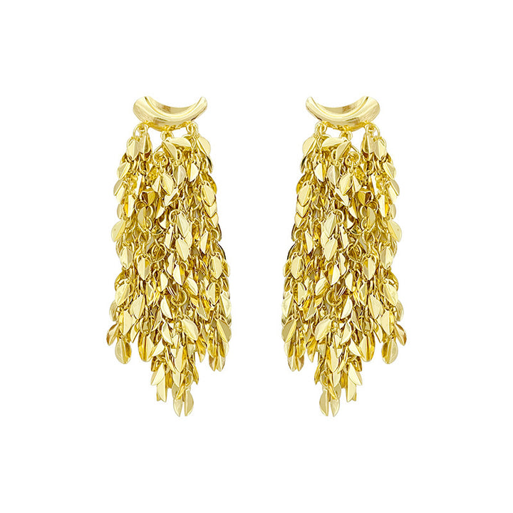 Long Tassel Leaf Earrings