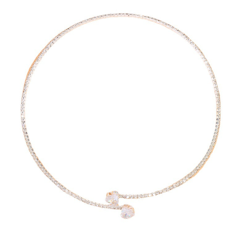 Rhinestone Heart Collar