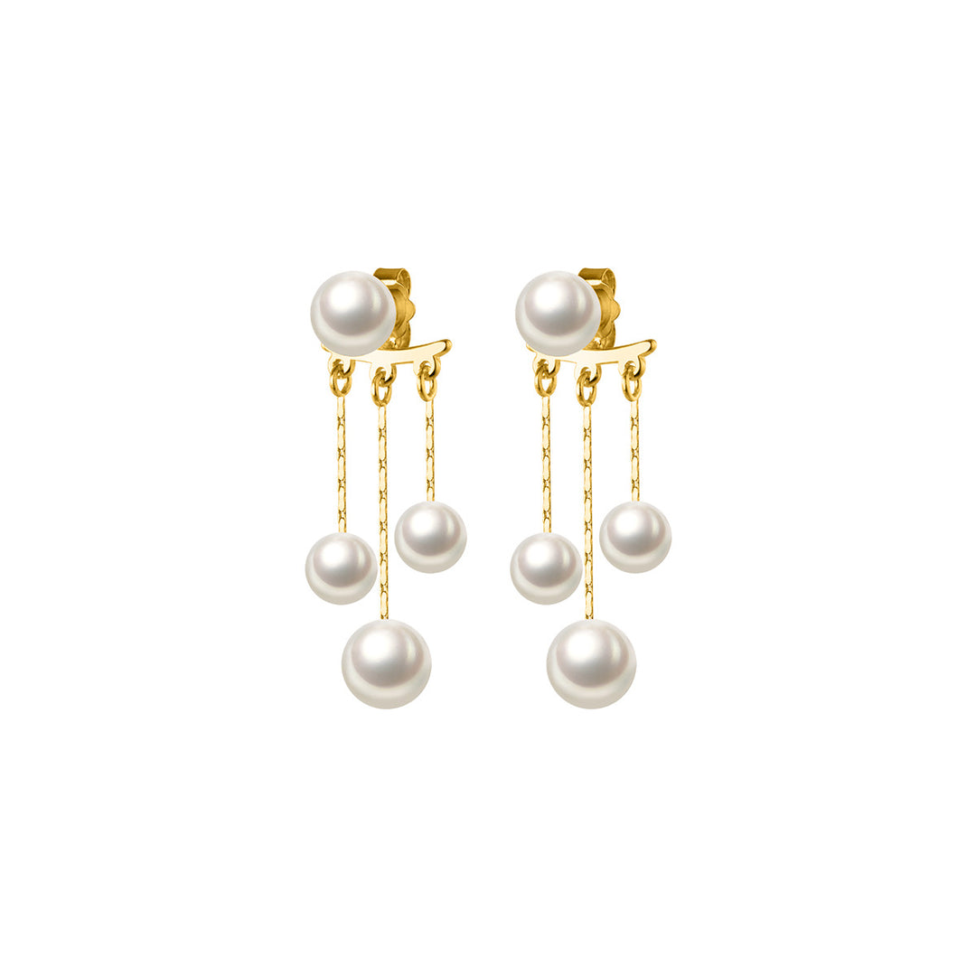 Sterling Silver Pearl Tassel Earring