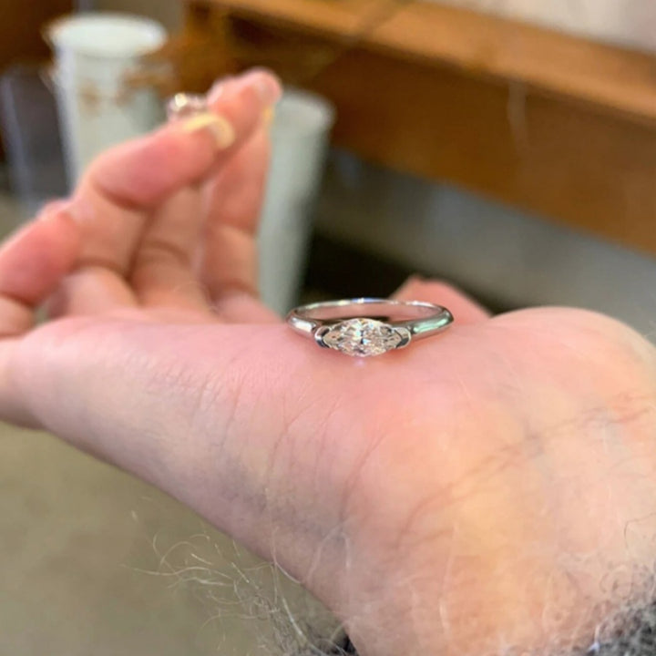Horse Eye Zirconia S925 Sterling Silver Plated 18k Ring