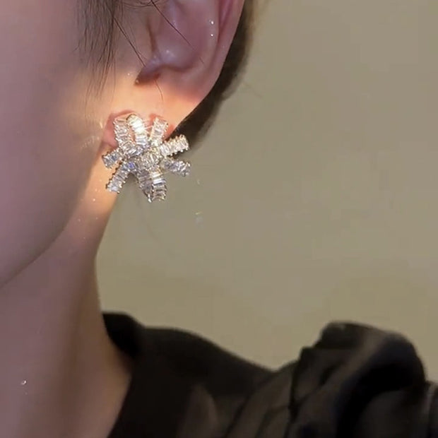 Zirconia Flower Earrings