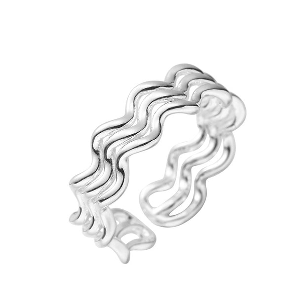Sterling Silver Triple Wave Ring