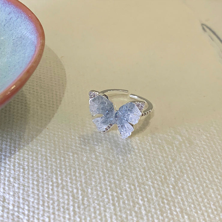 Ice Blue Butterfly Ring