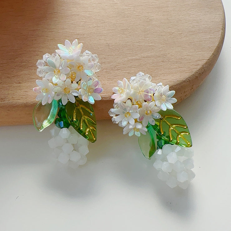 Crystal Handmade Beaded Braided Earrings