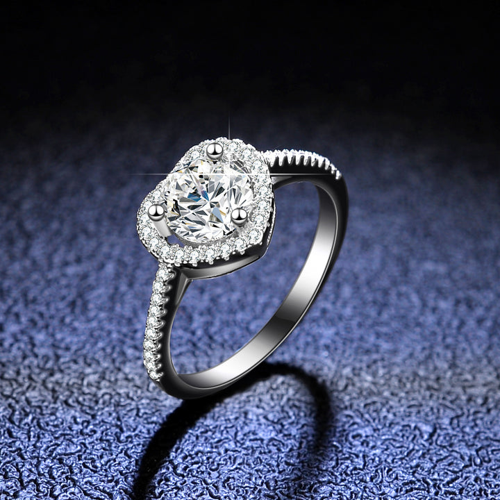 Heart Halo Moissanite Ring