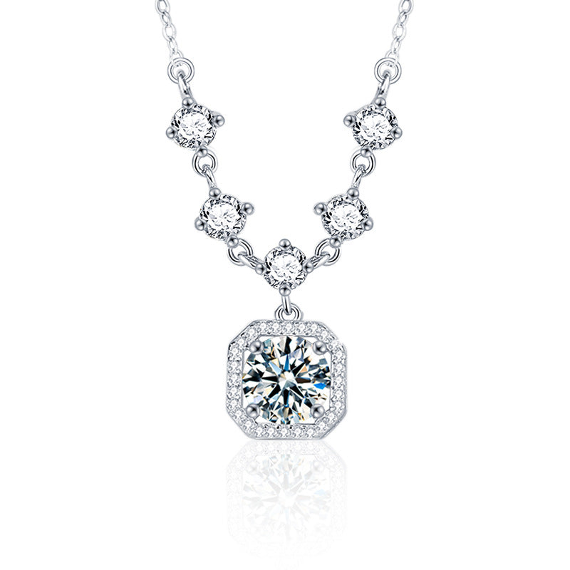 Sugar Cube Moissanite Necklace