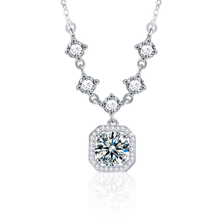 Sugar Cube Moissanite Necklace