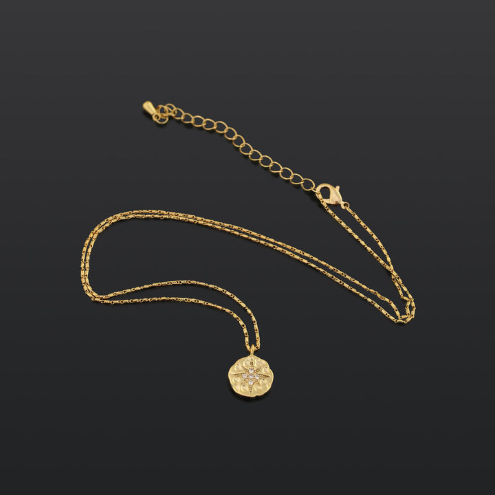 Polaris Coin Button Pendant Necklace
