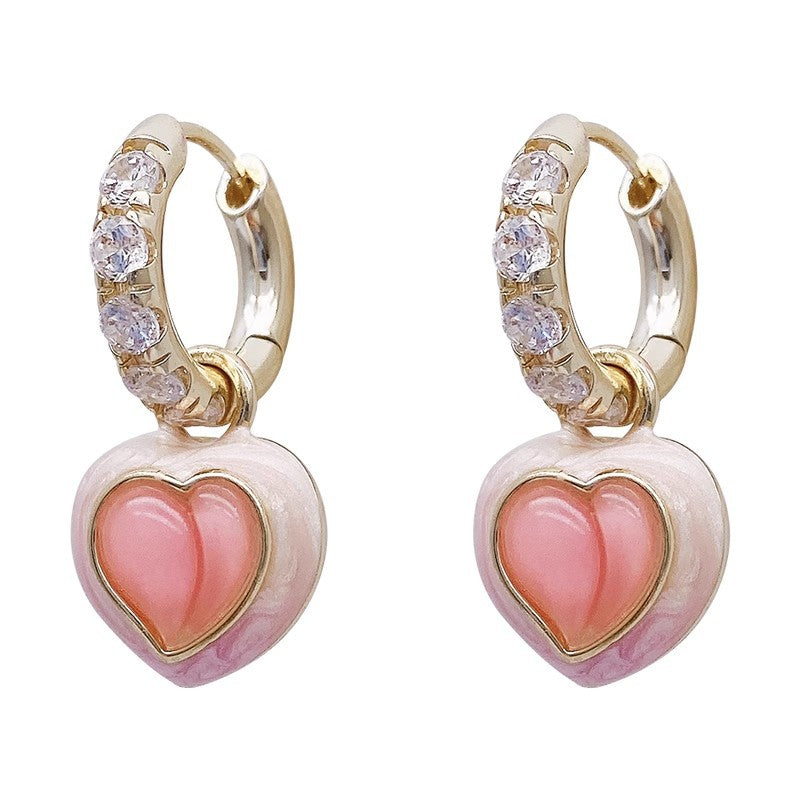Sweetheart Pink Peach Earrings