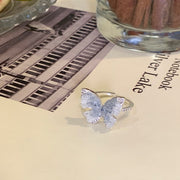 Ice Blue Butterfly Ring