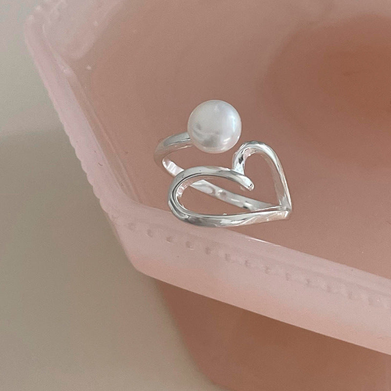 Love Pearl Line Adjustable Ring