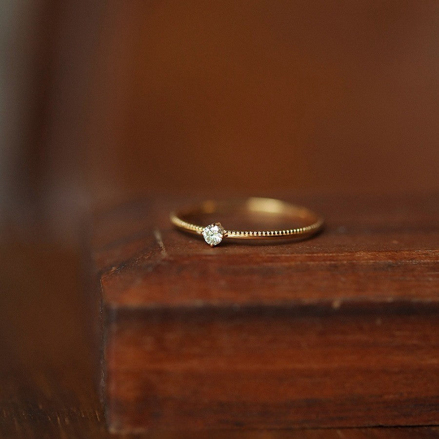 Minimal Solitaire Stackable Ring — Slim Band | Gold / Silver | S925 Sterling Silver