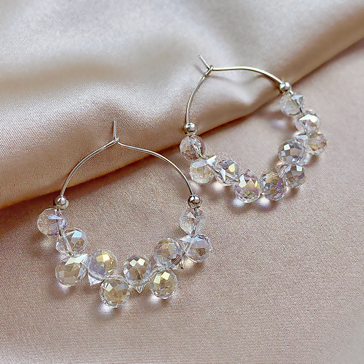 Crystal Beaded Hoop Earrings