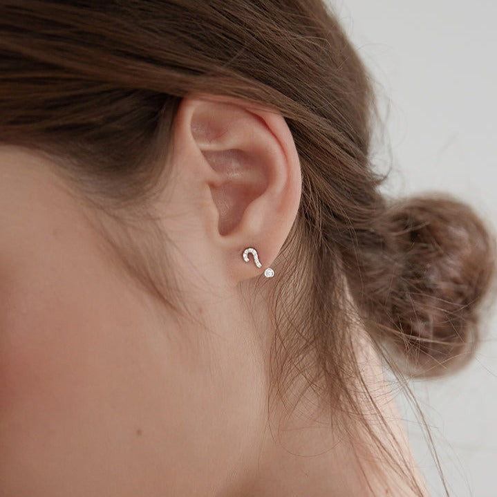 Sterling Silver '！？'Earrings