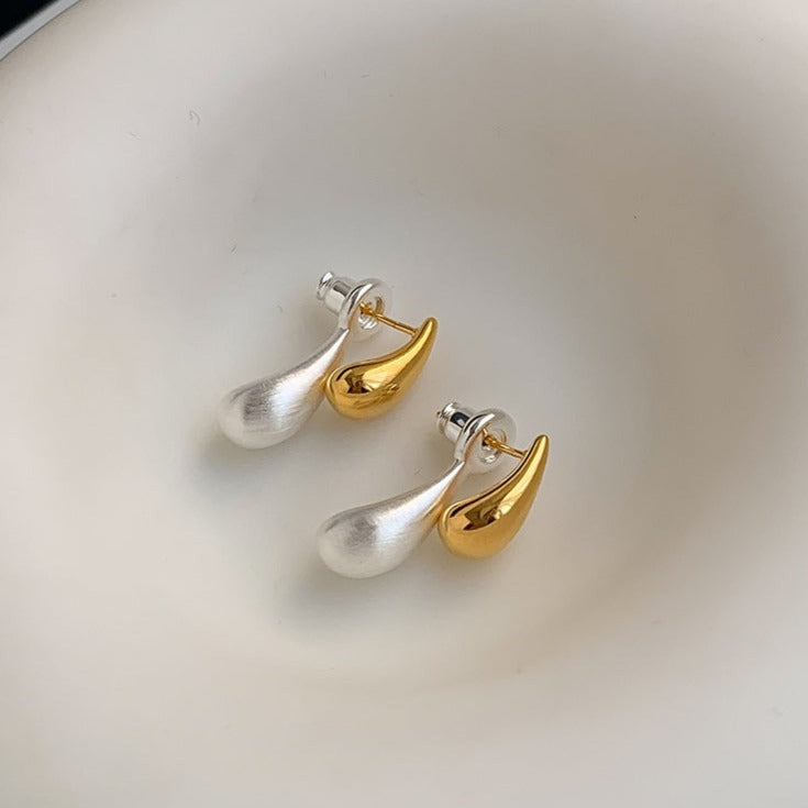 Gold and Silver Drop Earrings