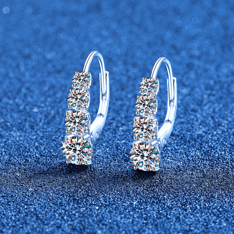 Graduated Moissanite Huggie Earrings