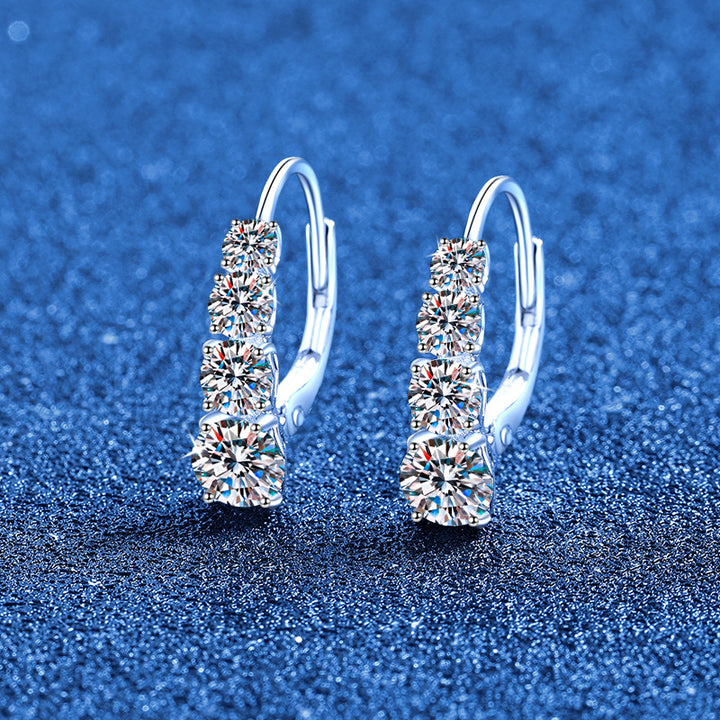 Graduated Moissanite Huggie Earrings