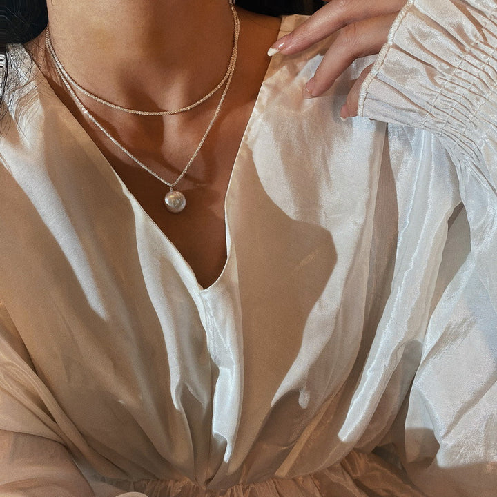 Sterling Silver Baroque Necklace