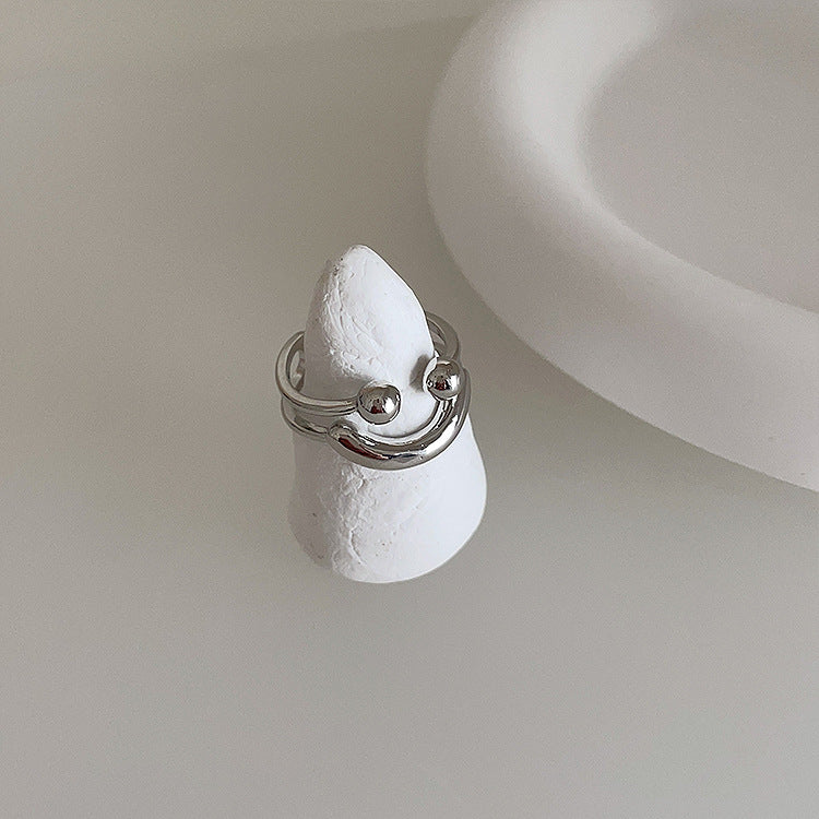 Smiley Face Sterling Silver Ring