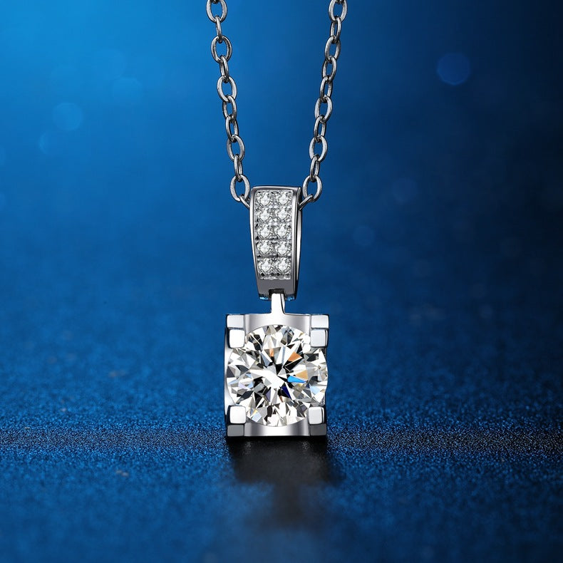 Square Basket Moissanite Pendant