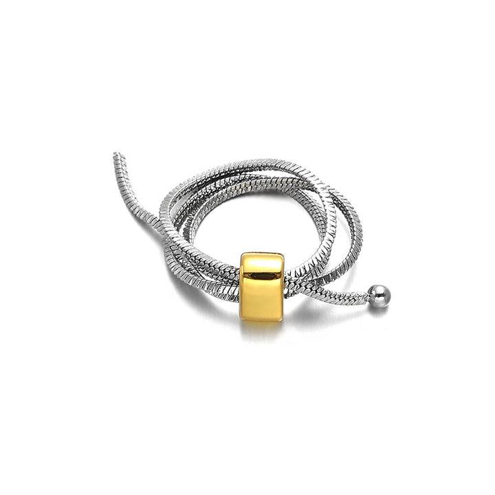 Multi-Layer Line Wrap Adjustable Ring