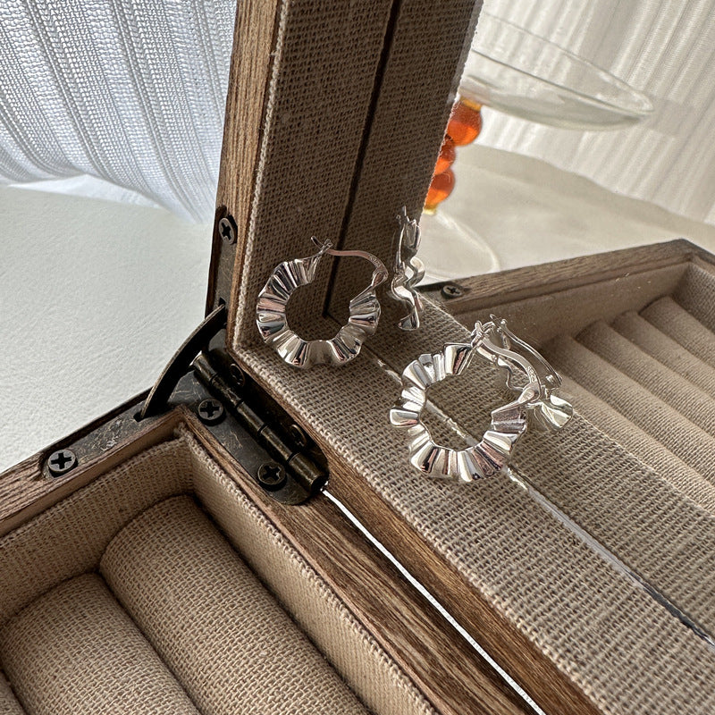 Sterling Silver Ruffle Earrings