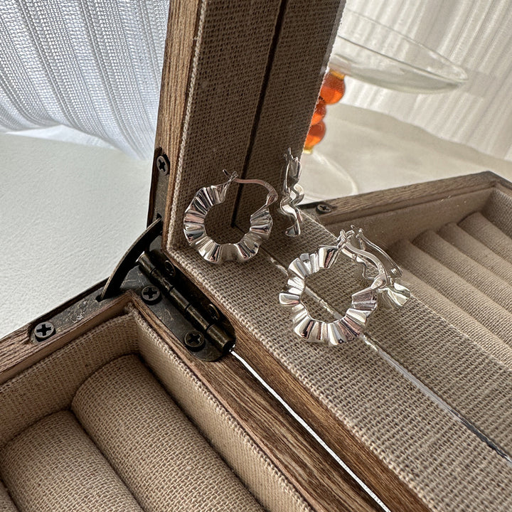 Sterling Silver Ruffle Earrings