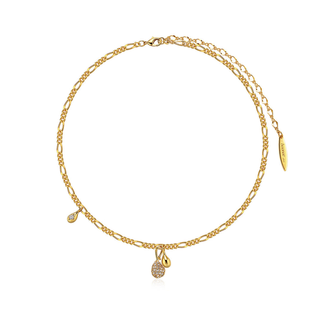 Crystal Drop Chain Necklace