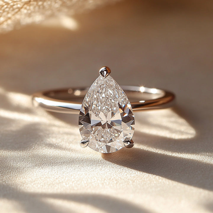 Pear-Cut Moissanite Ring