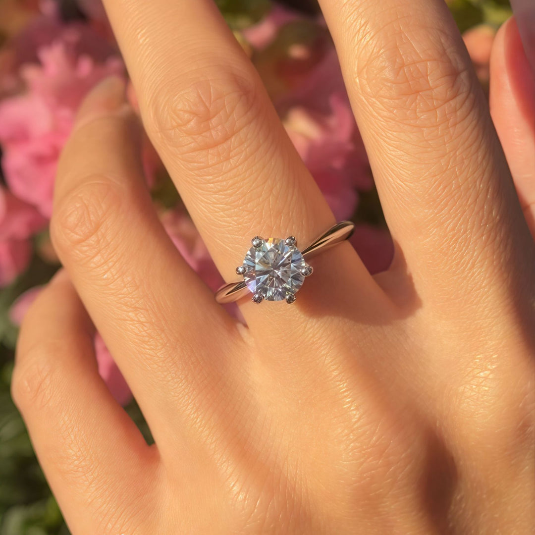 Classic 6-Prong Solitaire Moissanite Engagement Ring