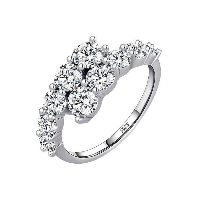 Adjustable Double Row Moissanite Ring