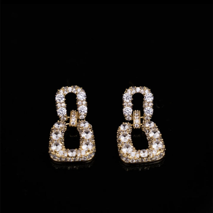 Zirconia Square Geometric Earrings
