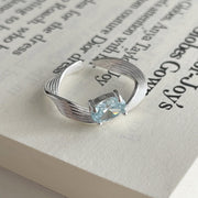 Blue Zirconia Wave Ring