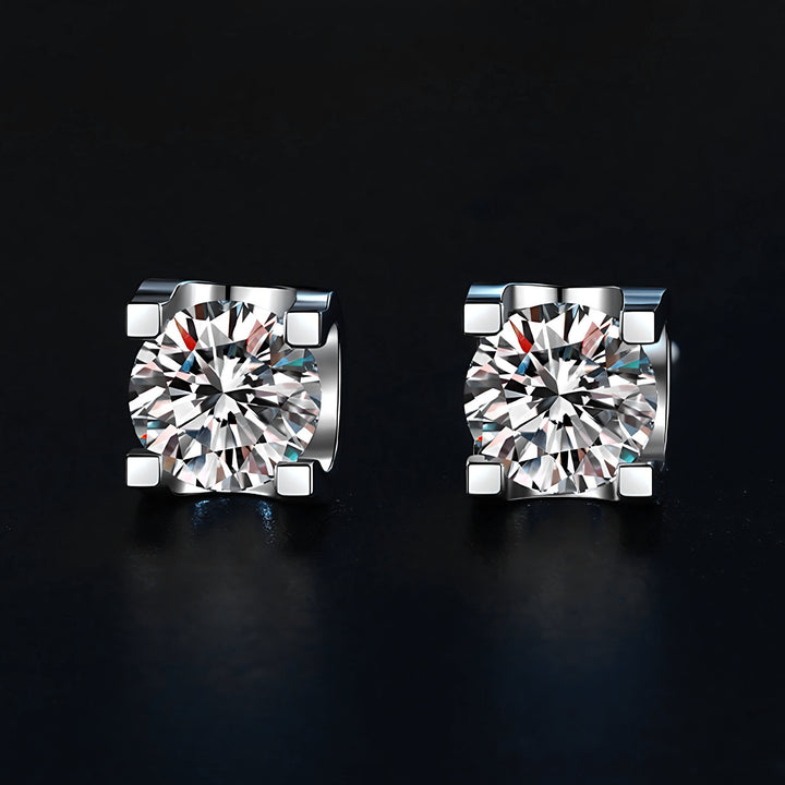 Classic Four-Prong Moissanite Stud Earrings
