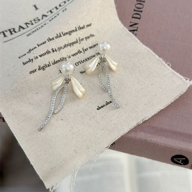 Delicate Bow Tassel Earrings