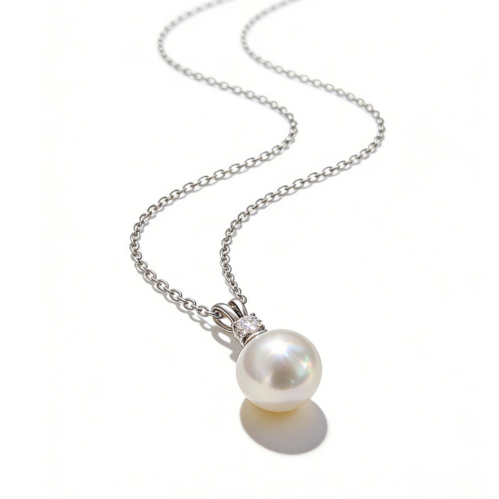 Classic Pearl Moissanite Pendant Necklace