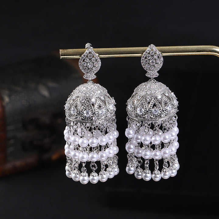 Heavy Duty Vintage Pearl Tassel Earrings