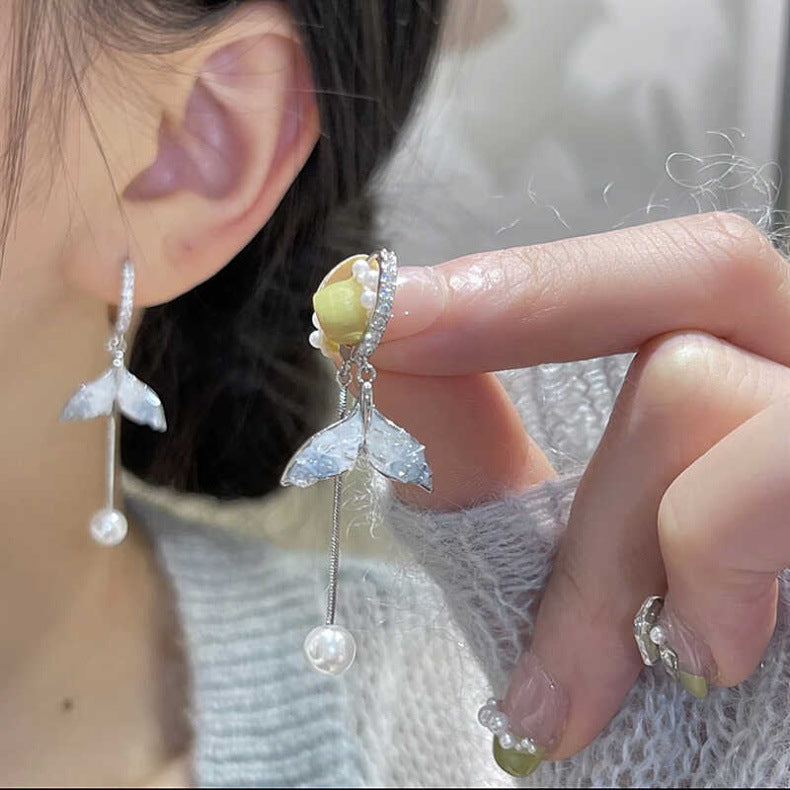 Spring/Summer Gradient Blue Fishtail Earrings