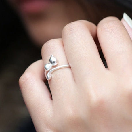 Sterling Silver Cat Ring