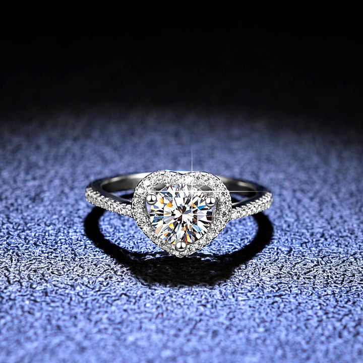 Heart Halo Moissanite Ring