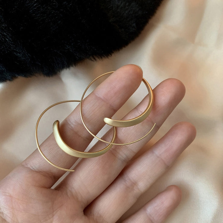 Large Curved Hoop Earrings