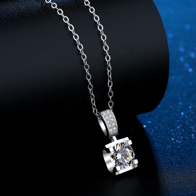 Square Basket Moissanite Pendant