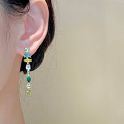 Green Forest Tassel Earrings