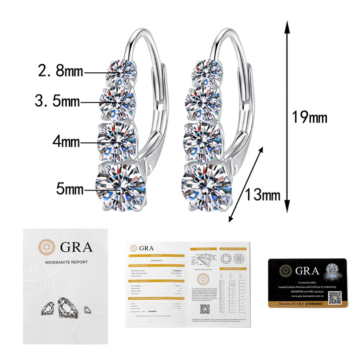 Graduated Moissanite Huggie Earrings