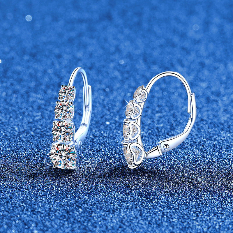 Graduated Moissanite Huggie Earrings